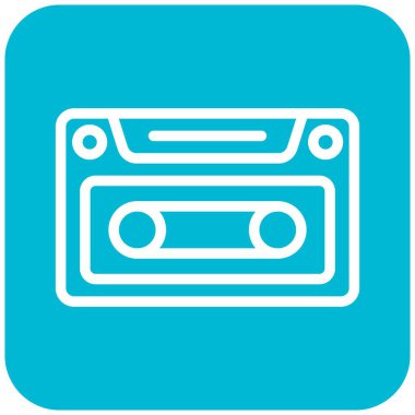 Casette Vektör Simgesi Tasarım İllüstrasyonu