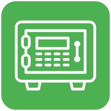 Güvenli Kutu Vektör Simgesi Tasarım İllüstrasyonu