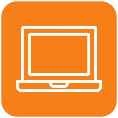 Laptop Vektör Simgesi Tasarım Çizimi