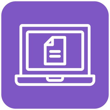 Çevrimiçi belge Vektör Simgesi Tasarım İllüstrasyonu