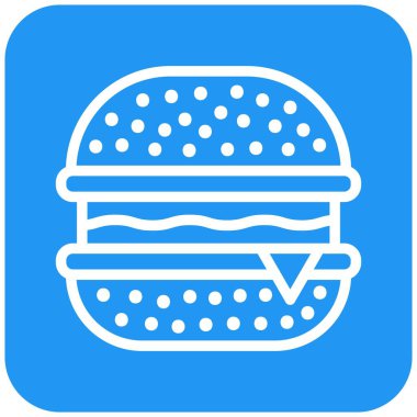 Hamburger Vektör Simgesi Tasarım Çizimi
