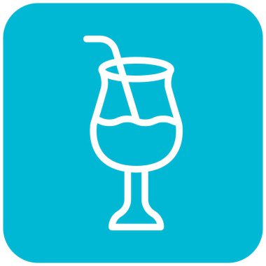 Kokteyl Vektör Simgesi Tasarım İllüstrasyonu