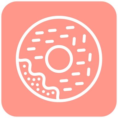 Donut Vektör Simgesi Tasarım Çizimi