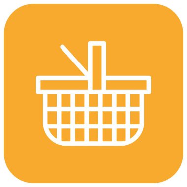 Piknik sepeti Vektör Simgesi Tasarım Çizimi