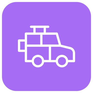 Jeep Vektör Simgesi Tasarım İllüstrasyonu