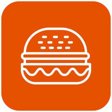 Hamburger Vektör Simgesi Tasarım Çizimi
