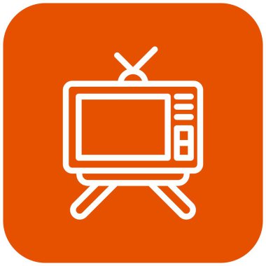 Televizyon Vektörü Simgesi Tasarım İllüstrasyonu