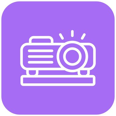 Projektör Vektör Simgesi Tasarım İllüstrasyonu