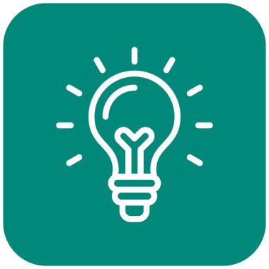 Ampul Vektör Simgesi Tasarım Çizimi