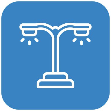 Sokak Işığı Vektör Simgesi Tasarımı Çizimi
