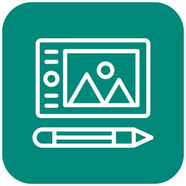 Grafik Tableti Vektör Simgesi Tasarım İllüstrasyonu