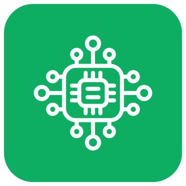 Mikroişlemci Vektör Simgesi Tasarım İllüstrasyonu