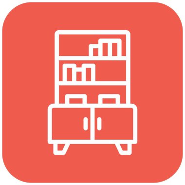 Kitaplık Vektör Simgesi Tasarım İllüstrasyonu