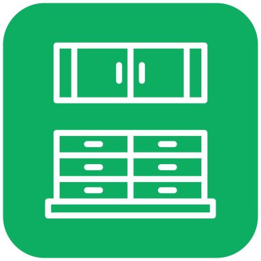 Mutfak Kabine Vektör Simgesi Tasarım İllüstrasyonu