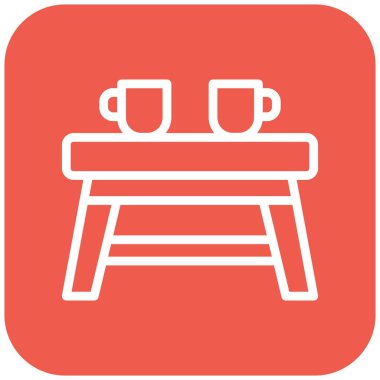 Çay Tablosu Vektör Simgesi Tasarım İllüstrasyonu