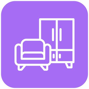 Ev Mobilya Vektörü Simge Tasarımı Çizimi