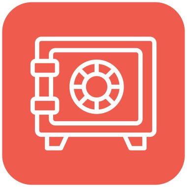 Güvenli Kutu Vektör Simgesi Tasarım İllüstrasyonu