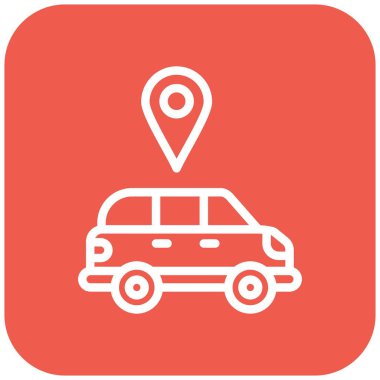 Araba servisi konumu Vektör Simgesi Tasarım İllüstrasyonu