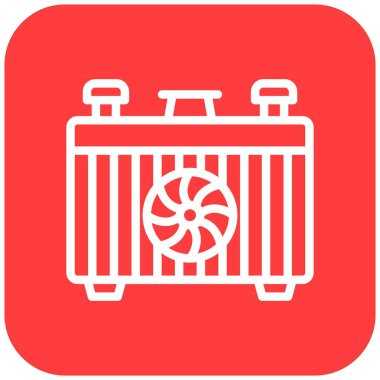 Araba Radyatörü Vektör Simgesi Tasarım İllüstrasyonu