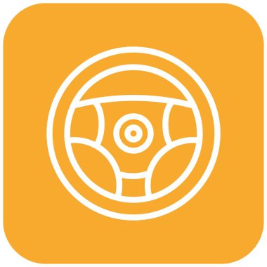 Direksiyon Tekerleği Vektör Simgesi Tasarım İllüstrasyonu