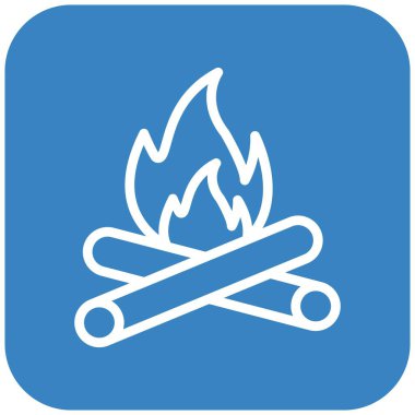 Şenlik Ateşi Vektör Simgesi Tasarım İllüstrasyonu