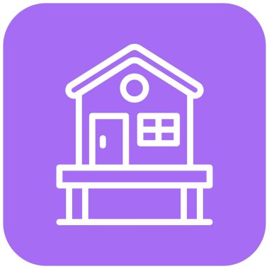 Cottage Vektör Simgesi Tasarım İllüstrasyonu