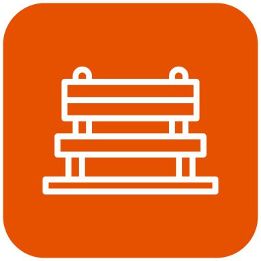 Bench Vektör Simgesi Tasarım İllüstrasyonu