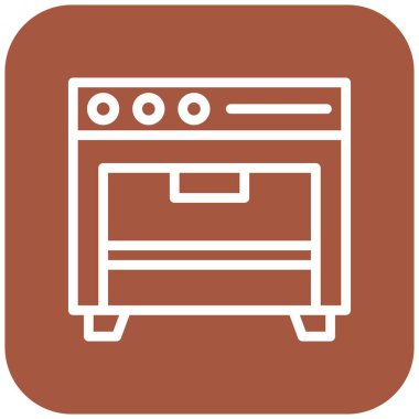 Pişirme Sobası Vektör Simgesi Tasarım İllüstrasyonu