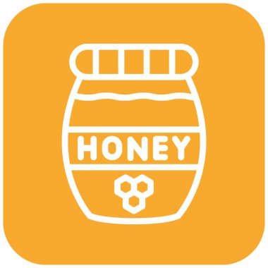 Bal Kavanozu Vektör Simgesi Tasarım İllüstrasyonu