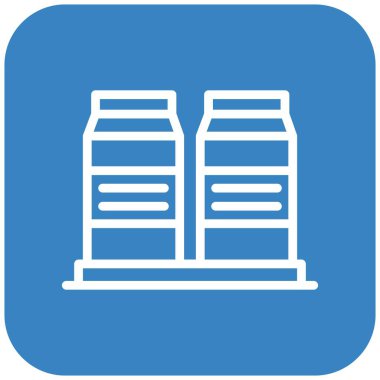 Süt Kutusu Vektör Simgesi Tasarım İllüstrasyonu