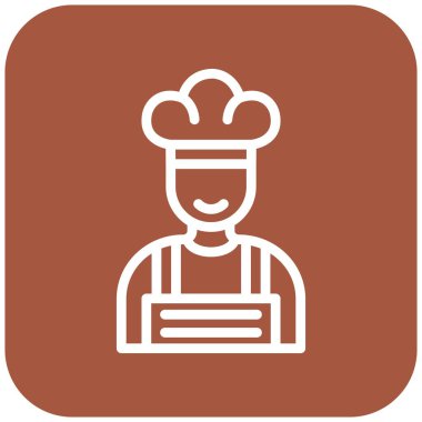 Erkek Şef Vektör Simgesi Tasarım İllüstrasyonu