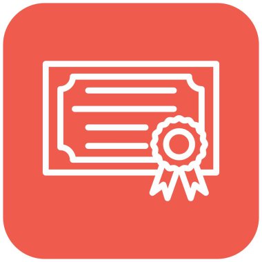 Sertifika Vektör Simgesi Tasarım İllüstrasyonu