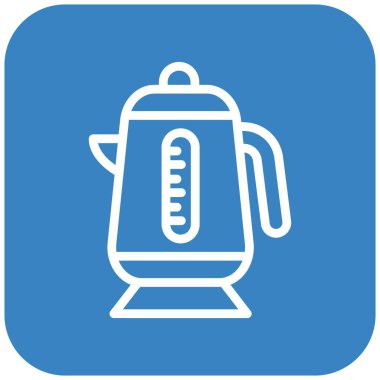 Elektrikli Kettle Vektör Simgesi Tasarım Çizimi