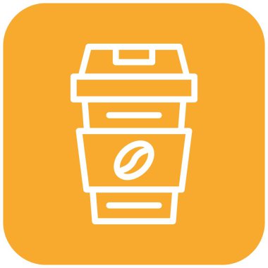 Kahve Vektörü Simgesi Tasarım Çizimi