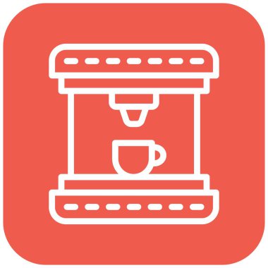 Kahve Üreticisi Vektör Simgesi Tasarım İllüstrasyonu