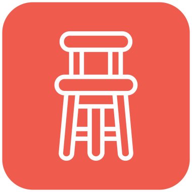 Bar Tabure Vektörü Simgesi Tasarım İllüstrasyonu