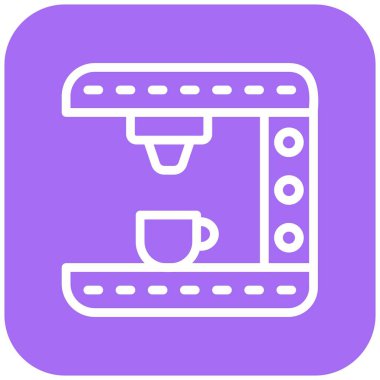 Kahve Makinesi Vektör Simgesi Tasarım Çizimi