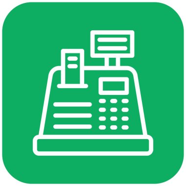 Kasiyer Makine Vektör Simgesi Tasarım İllüstrasyonu