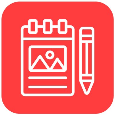 Çizim kitabı Vektör Simgesi Tasarım İllüstrasyonu