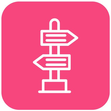 Yol İşareti Vektör Simgesi Tasarım İllüstrasyonu