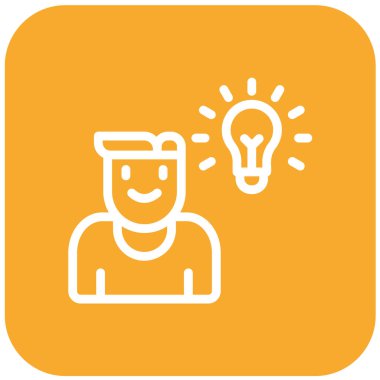 Düşünen Vektör Simgesi Tasarım İllüstrasyonu