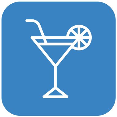 Kokteyl Vektör Simgesi Tasarım İllüstrasyonu