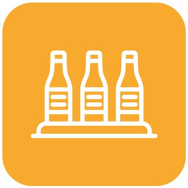 Şarap Rafı Vektör Simgesi Tasarım İllüstrasyonu