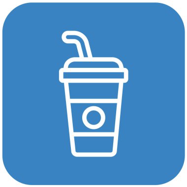 Soğuk içecek Vektör Simgesi Tasarım Çizimi