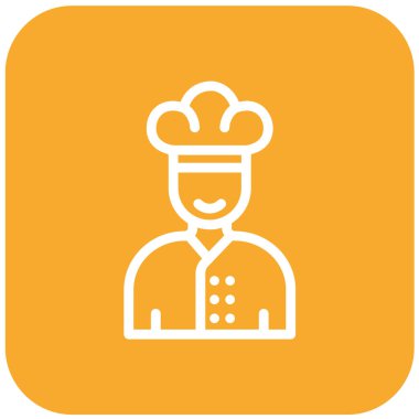 Şef Vektör Simgesi Tasarım İllüstrasyonu