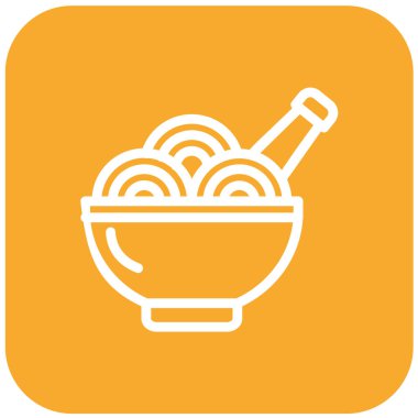 Spagetti Vektör Simgesi Tasarım İllüstrasyonu