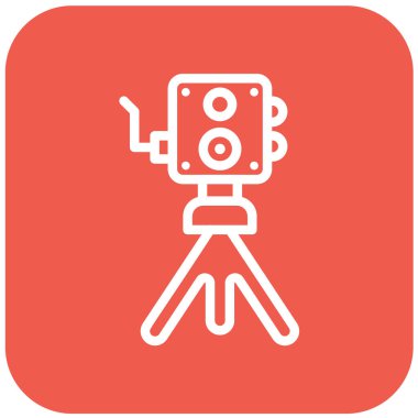 Eski Kamera Vektörü Simgesi Tasarım İllüstrasyonu