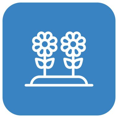 Gül Vektörü Simgesi Tasarım İllüstrasyonu