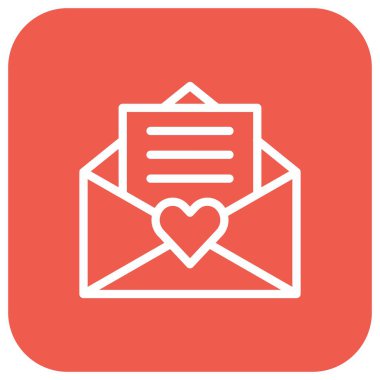 Aşk İleti Vektörü Simgesi Tasarım İllüstrasyonu