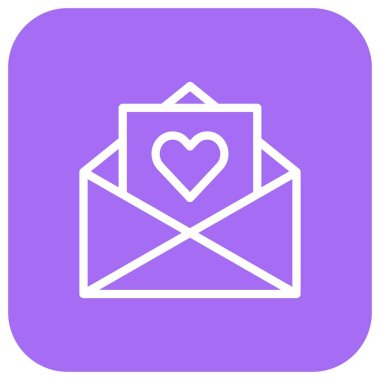 Aşk Mektubu Vektör Simgesi Tasarım İllüstrasyonu